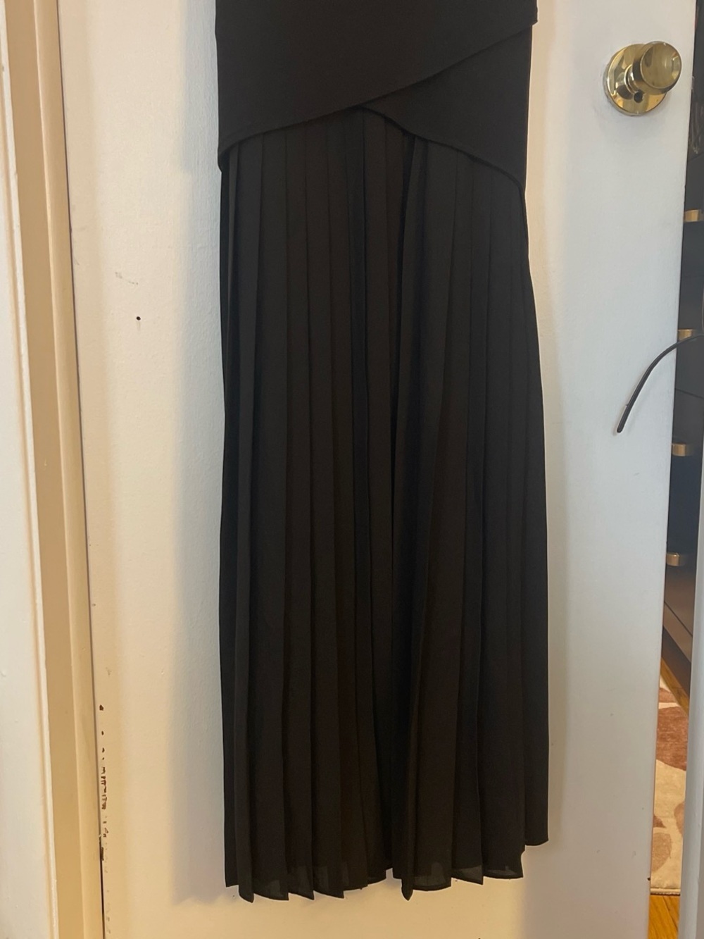 Karen Millen Forever Ponte And Georgette Jersey Pleated Maxi Dress - Picture 7 of 9